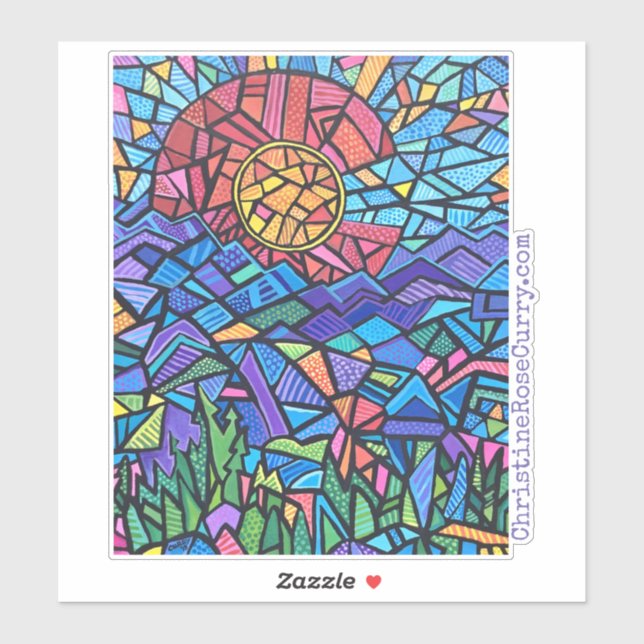 Farbenfrohe Colorado Landschaft Mosaik Kunst Aufkleber (Blatt)