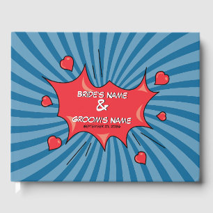 Farbenfrohe Comic Book Pop Art Wedding Gästebuch