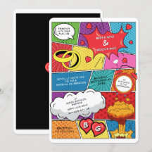 Farbenfrohe Comic Buch Pop Hochzeit