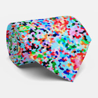 Farbenfrohe Confetti Abstrakt Mosaik Muster Neck T