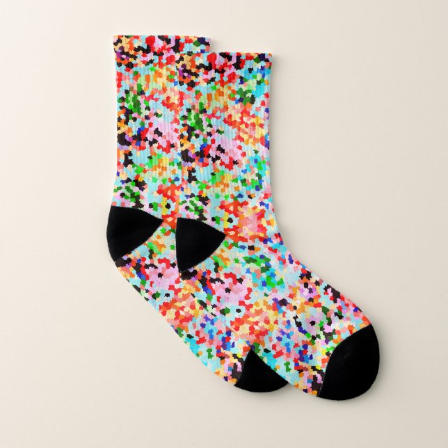 Farbenfrohe Confetti Abstraktes Muster Socken (Paar)