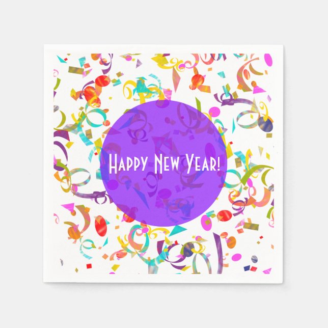 Farbenfrohe Confetti Art Jeder Anlass Lila Vorlage Serviette (Vorderseite)