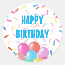 Farbenfrohe Confetti & Balloons Glückwunsch zum Ge
