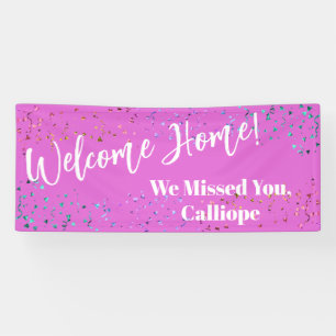 Farbenfrohe Confetti Bright Pink Begrüßung Zuhause Banner