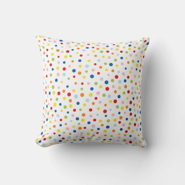 Farbenfrohe Confetti Dots Throw Kissen (Vorderseite)