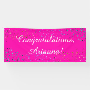 Farbenfrohe Confetti Elegante Herzlichen Glückwuns Banner