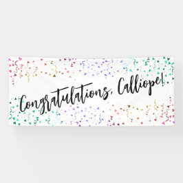 Farbenfrohe Confetti Handwriting Gratulation Banner