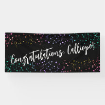 Farbenfrohe Confetti Handwriting Gratulation