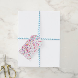 Farbenfrohe Confetti Rosa Wasserfarbe Geschenkanhänger