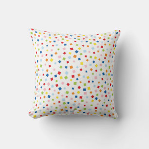 Farbenfrohe Confetti Squares Throw Kissen