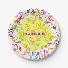 Farbenfrohe Confetti Toss Artwork Pappteller