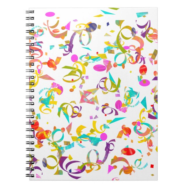 Farbenfrohe Confetti Toss Hintergrund Notizblock (Vorderseite)