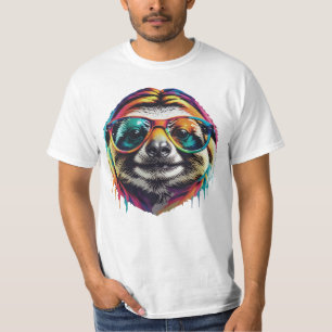 Farbenfrohe Coole Fahne in Schatten T-Shirt