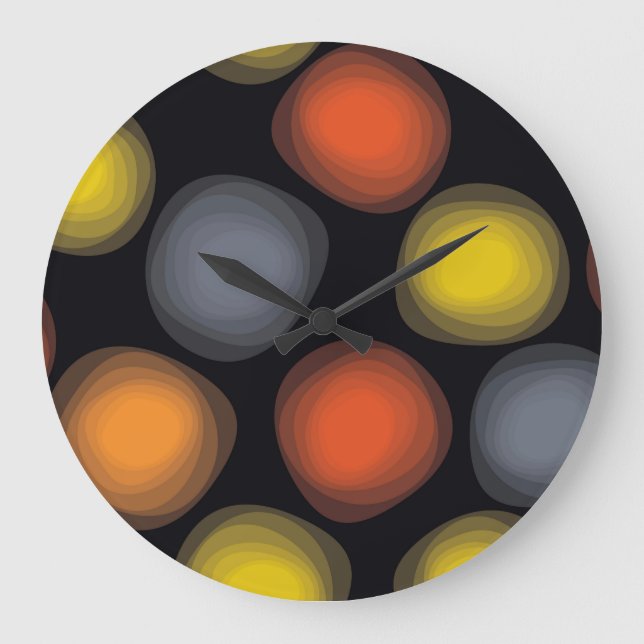 Farbenfrohe, coole, moderne, trendige Abstraktion  Große Wanduhr (Vorderseite)