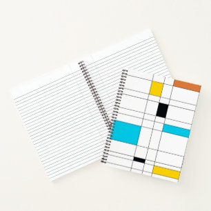 Farbenfrohe, coole, trendige, moderne Illustration Notizbuch