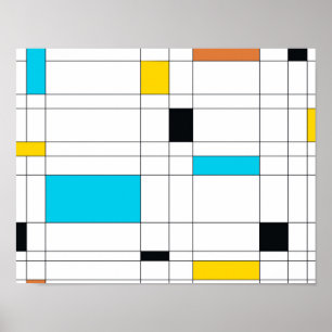 Farbenfrohe, coole, trendige, moderne Illustration Poster