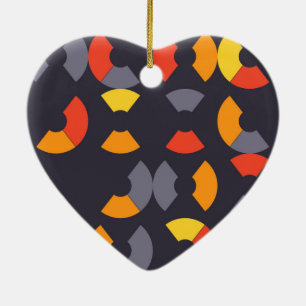 Farbenfrohe, coole, trendige, moderne, urbane Rund Keramik Ornament