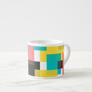 Farbenfrohe, coole, trendige, urbane geometrische espressotasse