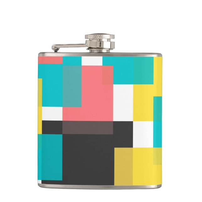 Farbenfrohe, coole, trendige, urbane geometrische  flachmann (Vorderseite)