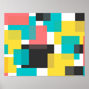Farbenfrohe, coole, trendige, urbane geometrische poster