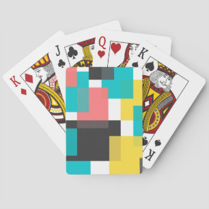 Farbenfrohe, coole, trendige, urbane geometrische spielkarten