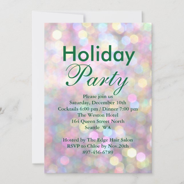 Farbenfrohe Corporate Holiday Party Einladung (Vorderseite)