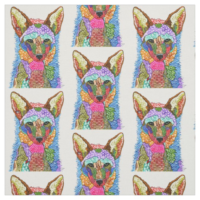 Farbenfrohe Coyote Fabric Stoff (Muster)