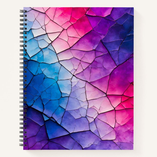 Farbenfrohe Crackle Paper Art Spirale Notebook Notizbuch (Vorderseite)