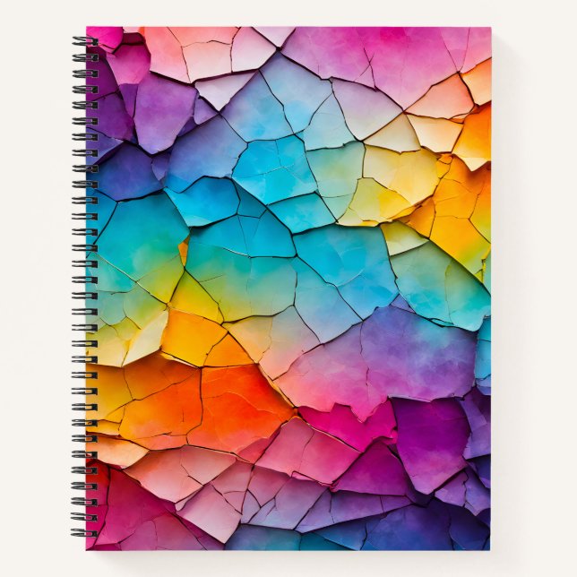 Farbenfrohe Crackle Paper Art Spirale Notebook Notizbuch (Vorderseite)
