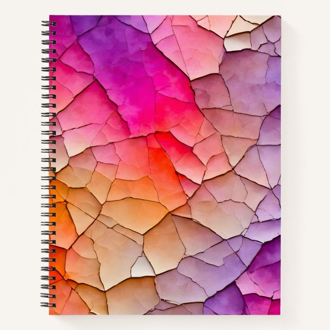 Farbenfrohe Crackle Paper Art Spirale Notebook Notizbuch (Vorderseite)