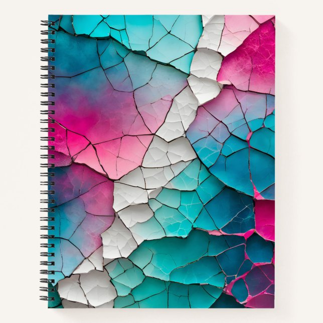 Farbenfrohe Crackle Paper Art Spirale Notebook Notizbuch (Vorderseite)