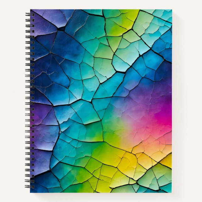 Farbenfrohe Crackle Paper Art Spirale Notebook Notizbuch (Vorderseite)