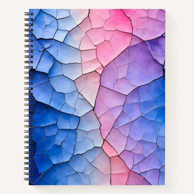 Farbenfrohe Crackle Paper Art Spirale Notebook Notizbuch (Vorderseite)