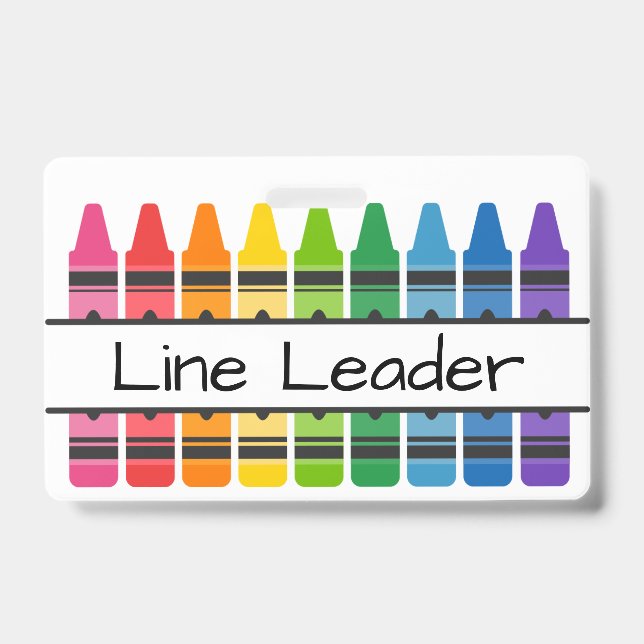 Farbenfrohe Crayons im Klassenzimmer Personalisier Ausweis (Front)