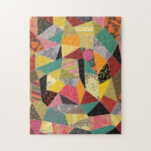 Farbenfrohe Crazy Quilt Patchwork Muster