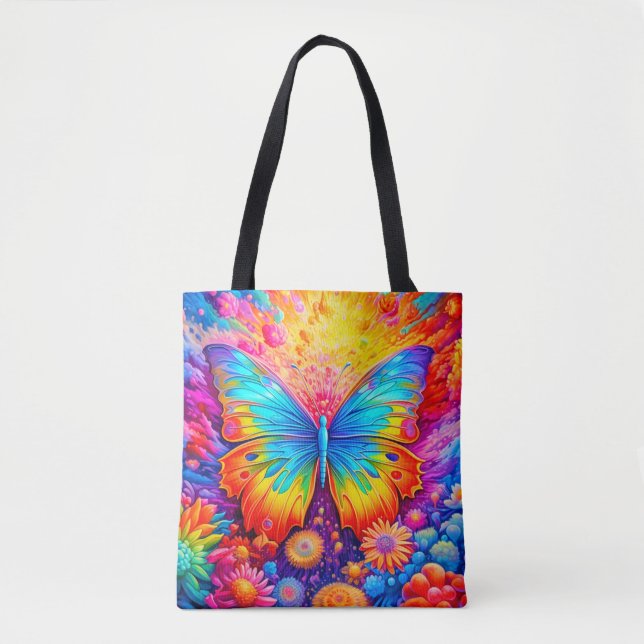 Farbenfrohe Creative Butterfly Kunst-Illustration Tasche (Vorderseite)