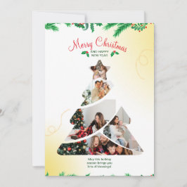 Farbenfrohe Creative Minimal Weihnachtsbaum Foto Einladung