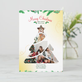 Farbenfrohe Creative Minimal Weihnachtsbaum Foto Einladung