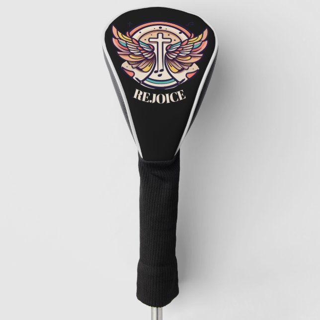 Farbenfrohe Cross Agnel Wings Freude Golf Headcover (Vorderseite)