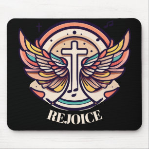 Farbenfrohe Cross Agnel Wings Freude Mousepad