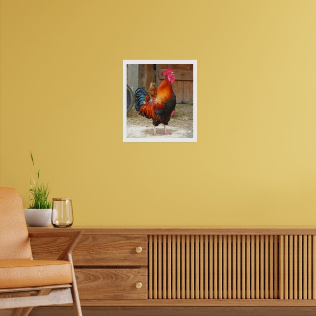 Farbenfrohe Crowing Rooster von Baron Poster (Wohnzimmer 2)
