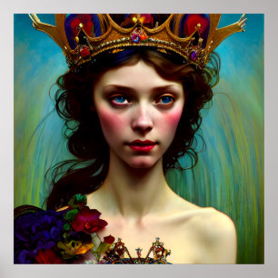 Farbenfrohe Crownely Lonely Princess Poster