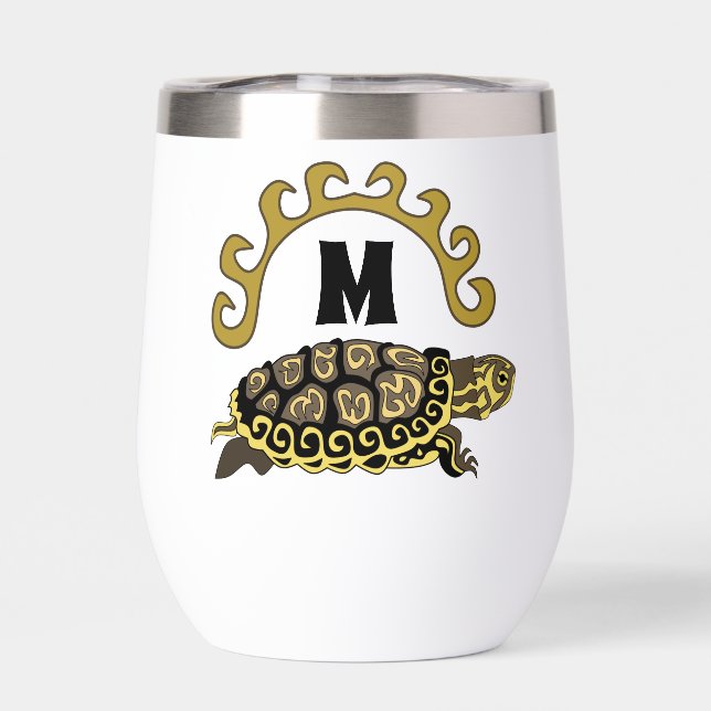 Farbenfrohe Cumberland Slide Turtle Monogram (Rückseite)