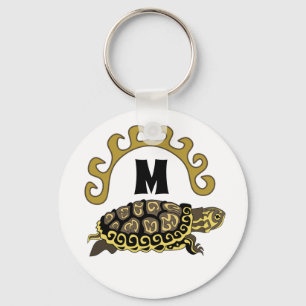 Farbenfrohe Cumberland Slide Turtle Monogram Schlüsselanhänger