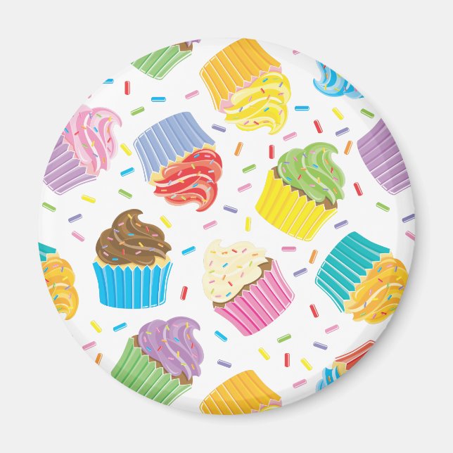 Farbenfrohe Cupcakes Magnet (Vorne)