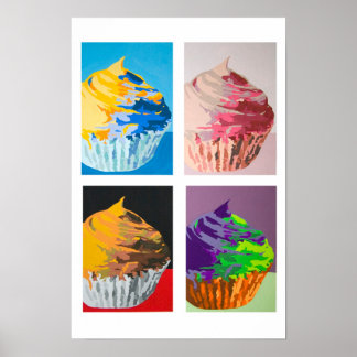 Farbenfrohe Cupcakes Poster