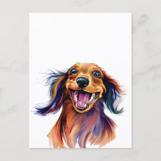 Farbenfrohe Dackel Postkarte