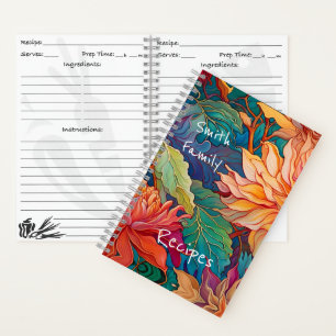 Farbenfrohe Dahlia Blumenbrücke Rezept Notizbuch