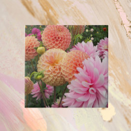 Farbenfrohe Dahlia Gartenanlage Fliese