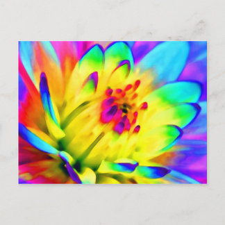 farbenfrohe Dahlie Postkarte
